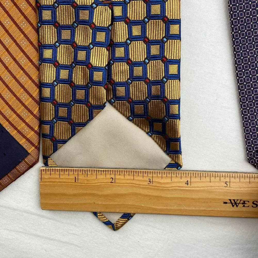Lot of 9 PAUL FREDRICK Silk Necktie Textured Striped Geometric Ties USA VTG